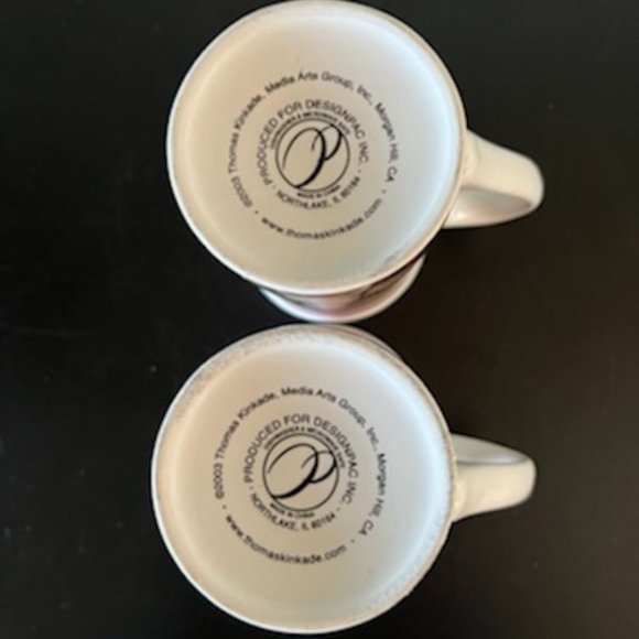 2 Thomas Kinkade Mugs Stepping Stone Cottage & Hometown Bridge - Picture 9 of 10